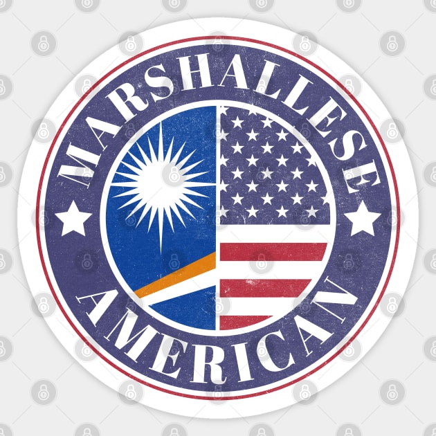 Proud Marshallese-American Badge - Marshall Islands Flag Sticker by Yesteeyear